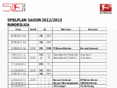 1. Bundesliga Spielplan Saison 2012/2013